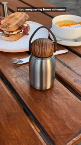 Termos Mini Gemoy Stainless Tutup Motif Kayu - Botol Air Minum Untuk Panas Dan Dingin - Botol Thermos Viral