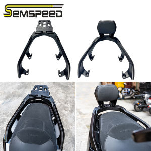 SEMSPEED พนักพิงหลังรถจักรยานยนต์ที่นั่งผู้โดยสารด้านหลังฐานวางสัมภาระพนักพิงหลังบาร์สำหรับ Yamaha XMAX 300 250 V1 V2 2018-2024