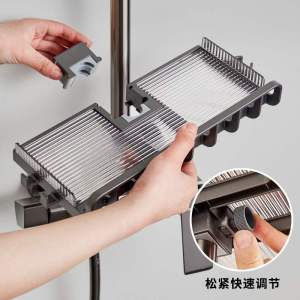 ตู้น้ำยาทำความสะอาดในห้องน้ำแบบปรับได้พร้อมชั้นวางของแบบอเนกประสงค์ ดีไซน์เรียบง่าย ไม่ต้องเจาะรู สำหรับตกแต่งบ้าน