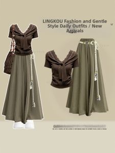 NUMEN BUTTON | Large Size Elegant Lace Summer Outfit