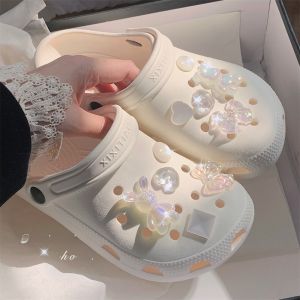 Sweet Style Womens Sandals EVA Material Slip-On Flat Bottom Cartoon Pattern Anti-Slip Summer Outdoor Wear Holiday Themed
