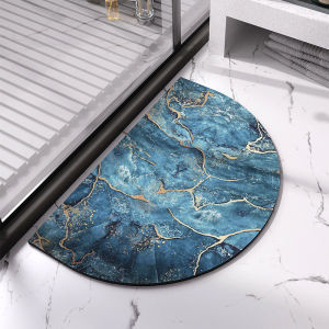 High Absorbency Bathroom Mat Silicone Mud Diatom Mud Soft Carpet Large Size Semi-Circular Entrance Doorway Bathroom Rug