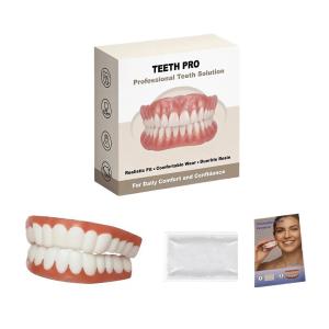 2026 New Soft Silicone Upper&Lower Dentures Comfort Realistic False Teeth Bright Smile Teeth Appliance for Adults