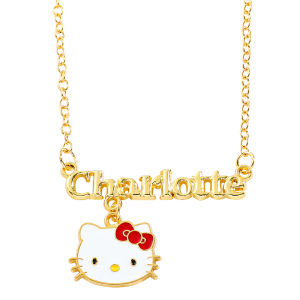 Bandai | Dễ Thương Hello Kitty Chữ Cái Vòng Cổ Hoạt Hình Thời Trang Mặt Dây Chuyền Phụ Kiện Quà Tặng Cho Bạn Bè Sáng Tạo Cosplay Trang Sức Cho Bé Gái