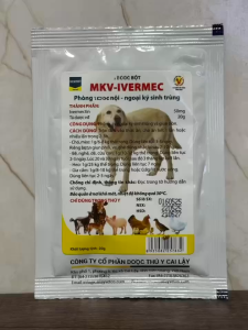 MKV-IVERMEC - 20g - BỘT TRỘN THỨC ĂN GIÚP HỖ TRỢ GIẢM VE RẬN NỘI NGOẠI KST CHO CHÓ MÈO GIA SÚC GIA CẦM
