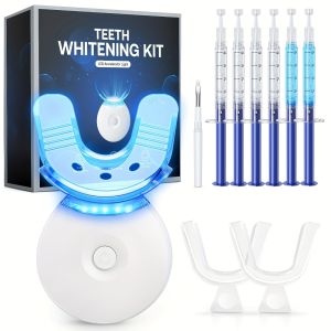 FW-L09 LED Teeth Whitening Light with 3ml Carbamide Peroxide Teeth Whitening Gel Included 2 Mouth Trays & Tray Case and Brush