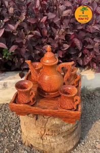 Bộ Bình Trà Lớn Khay Mẫu Vuông 4 ly Phù Hợp Trà Đạo Trang Trí Bàn Trà Thiết Kế Sang Trọng Dùng Biếu Tặng - KIM TỨ