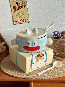 Ceramic Soup Bowl Creative Gift for Students And Children Home Use Birthday Present Cute Design Instant Noodles Bowl Utility