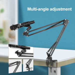 Microphone Stand Suspension Flexible Arm Stand Holder Microphone Scissor Arm Stand Desktop Mic Clip Holder Tripod Live Cantilever Bracket Microphone Bracket