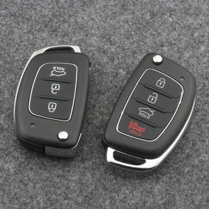 Casing Case Remote Cover Kunci Hyundai Santa Fe I10 Tucson H1 3 4 Tombol Ix35 Ix45 Lipat Flip Key Tanpa Logo Silikon Sarung Kunci Mobil