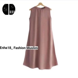 Atasan Wanita Baju Dress Jumbo Tanpa Lengan Simple Polos Basic Cantik