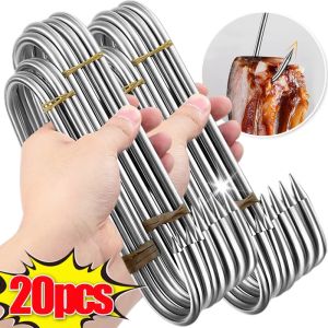 20PCS Stainless Steel S-Shaped Hook Meat Hanging Hooks Multi-purpose Heavy Duty Hanger Home Kitchen Bathroom Storage Holders