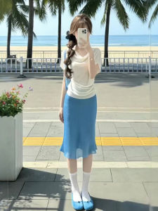 CHANGTONG | Elegant Unique Good-looking Two-piece Set Blouse and Skirt