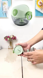 Máy xay mini đa năng 3 lưỡi dao kéo tay xay tỏi ớt hành xay rau củ quả