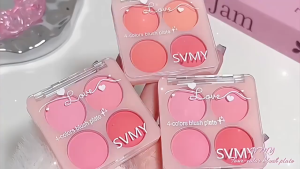 4 Color Matte Blusher Palette Long Wear Natural Finish for Cheeks Girls Makeup