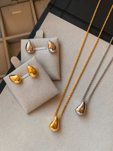CAFFTI | Gold Silver Teardrop Pendant Necklace Light Luxury Niche Statement Choker