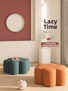 Sofa Stool Footrest Ottoman Nordic Luxury Petal Round Stool