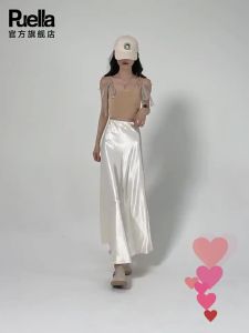 Puella | Chân Váy Xòe A-line Cao Waisted với Hiệu ứng Pinafore và Dây Bồng
