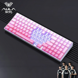 AULA | Transparent Heart Design 99 Key Ergonomic Wireless Mechanical Keyboard