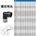 Phớt Khí Nhanh Góc Ngang 8-02 PL Ống Cong 4-M5/6-01/10-03 Đầu Nối Khí Nén 12-04 Phụ Kiện Khí Nén Xuất Xứ Trung Quốc. 