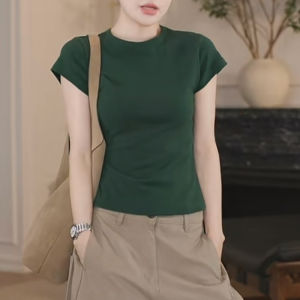 Shalldoer | Bộ đồ hai mảnh mùa hè giản dị tay ngắn màu trơn quần short thường ngày cho nữ Bộ đồ hai mảnh thời trang mùa hè 2025