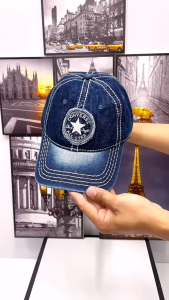 Mũ Lưỡi Trai Jean Thêu Ngôi Sao Phù Hợp Cho Cả Nam Và Nữ.