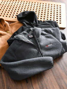 Áo Khoác Ngoài Dày Lông Cừu Thời Trang Thu Đông Ngoài Trời Có Mũ Trùm Đầu Cho Cặp Đôi Áo Khoác Ngoài Dài Tay Thường Ngày Bằng Vải Nỉ