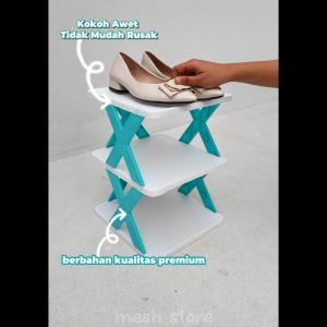 Rak Sepatu 3 Tingkat Model X Anti Rayap / Model Zigzag / Rak Serbaguna 3 Susun / Tempat Penyimpanan Sepatu & Sandal (PILIH WARNA)