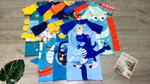 Đồ bơi bé trai 1 mảnh áo tay ngắn liền thân đùi họa tiết nhiều màu đủ size 10kg đến 40kg chất liệu thun lạnh thoáng mát BINSPORTS BB022