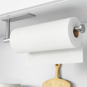 Paper Towel Holders for Kitchen Kitchen Roll Holder Paper Towels Self-Adhesive Under Cabinet Paper Towel Rack Stainless Steel