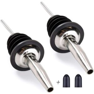 Stainless Steel Wine Bottle Stopper Olive Oil Pourer Dispenser Spout Bottle Pourer Stopper For Bottle Liquor Bar Accessories