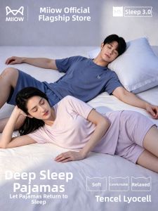 MiiOW | Couples Summer Short Sleeve Tencel Pajama Set