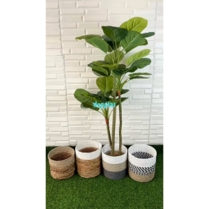 Pohon Hias Tanaman Artificial Apel T100 Latex Cover Pot Seagrass Variasi Warna Dekorasi Rumah Hiasan Cafe