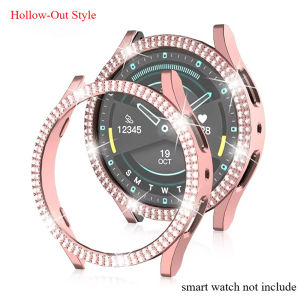 Diamond Watch Case for Samsung Galaxy Watch 7 6 5 4 40mm 44mm Scratch-Resistant Stylish Hollowed-Out Design Protective Case