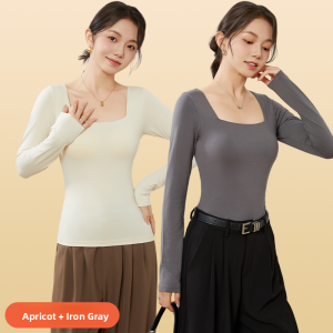 Miiow | Thermal Underwear Womens Ultra-Thin Seamless Base Shirt Inner Wear Heating Skin Beauty Base Layer Top With Chest Pad Bralette