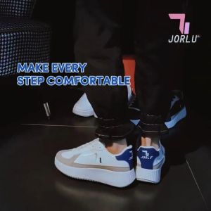 JORLU Sepatu Sneakers Wanita Kets Casual Embroidery White J005