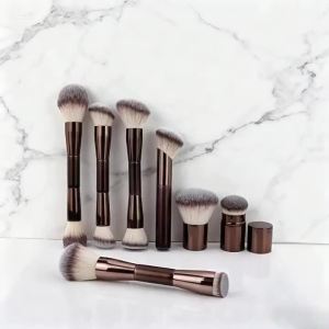 Professional Facial Makeup Tools Set With Facial Double-Ended Makeup Brush SetBevel&Taper Foundation Brush Contour Brush