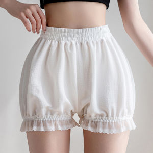 Miiow | Plus Size Ice Silk Safety Pants Womens Loose Pumpkin Pants Summer Home Wear High Waist Short Shorts Polyester Spandex