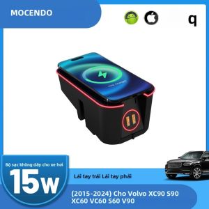 Sạc Không Dây Qi 15W Cho Volvo XC90 S90 XC60 VC60 S60 V90 Giá Đỡ Điện Thoại Trên Ô Tô Dành Cho Các Mẫu Xe 2015-2024 Tấm Sạc Nhanh Với Chứng Nhận Qi