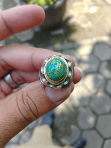 CINCIN BATU PIRUS PERSIA WARNA IJO URAT EMAS NATURAL