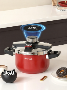 AMERCOOK | Timing Temperature Display Safety Large Capacity Pressure Cooker
