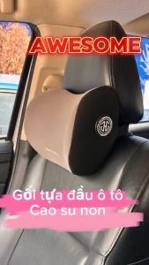 [Giá Rẻ]Gối Đầu Tựa Lưng Ô Tô Cao Su Non Awesome - Sang Trọng Thiết Kế Công Thái Học Thoái Mái Khi Lái Xe