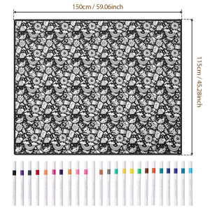DIY Coloring Blanket with 24 Colored Markers Creative Personalization pattern blanket Stress Relief Unique Paint art Decor Gift