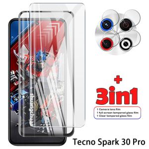 3in1 Tecno Spark 30 Pro Tempered Glass Film & Camera Lens Protection