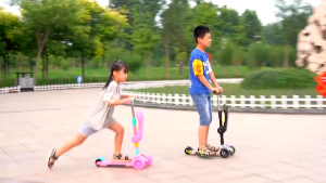 IMUTO Kids Scooter with Seat Music & Lights Adjustable Handlebar Sturdy Support Wide Wheels Safe & Stable for Boys & Girls 2-5-8 Years Drive Ride On Toys Car