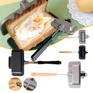 เครื่องปิ้งขนมปังสุนัขร้อน Non Stick อลูมิเนียมอัลลอยด์ขนมปัง Toast อาหารเช้าเครื่องทําแซนวิชวาฟเฟิลแพนเค้กเบเกอรี่เตาอบบาร์บีคิวแม่พิมพ์
