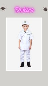 [JK] Baju Profesi Dokter Anak - Baju Kostum Anak - Baju Dokter Anak Kecil - Baju Anak Kostum Dokter Anak Perempuan dan Laki-laki