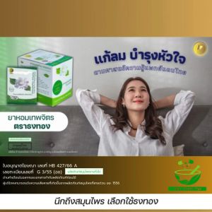 ยาหอมเทพจิตร 20 ซอง ตราธงทอง หอมเทพจิตรชนิดเม็ด จำนวน 1 กล่อง (หอมเทพจิตรสำหรับผลิตภัณฑ์สมูินไพรขายทั่วไป)