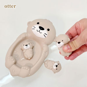 Baby Bath Toys Floating Animal Otter Hippo Seal Kid Bathroom Shower Basketball Hoop Game Children Swimming Pool Water Play Gift