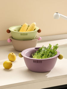 Double-layer Fruit and Vegetable Washing Drain Basket